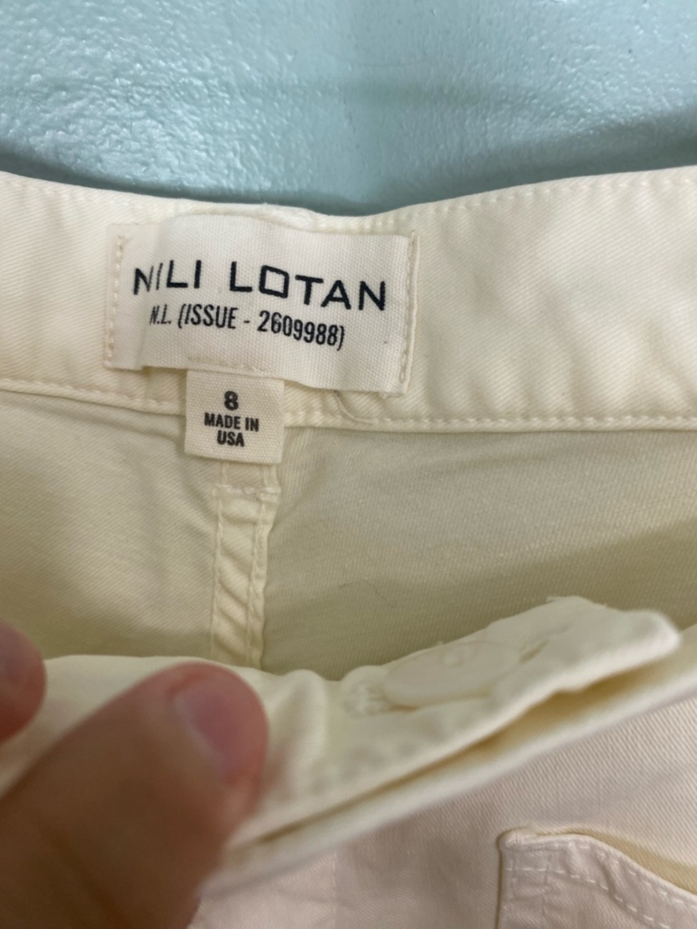 Nili Lotan Shon Pants Barrel Slouchy Ivory Cream Size 8 - Picture 4 of 7